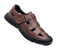 Rivccku Sandalias de punta cerrada Hombre Verano Sandalia de Senderismo Al Aire Libre Sandalias Deportivas Casual de Cuero Sandalias Ligero Sandalias de Playa