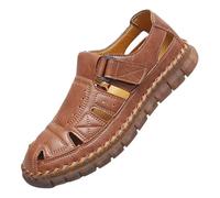 Rivccku Sandalias Deportivas Hombre Verano Piel, Aire Libre Deportivas Playa Antideslizantes Zapatos Senderismo Sandalias con Punta Cerrada Senderismo