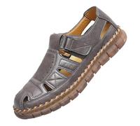 Rivccku Sandalias Deportivas Hombre Verano Piel, Aire Libre Deportivas Playa Antideslizantes Zapatos Senderismo Sandalias con Punta Cerrada Senderismo