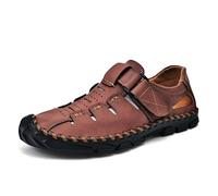 Rivccku Sandalias Deportivas Hombres Verano Exterior Senderismo Zapatos Trekking Casual Zapatos de Montaña Cuero Sandalias de Playa