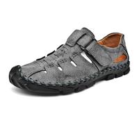 Rivccku Sandalias Deportivas Hombres Verano Exterior Senderismo Zapatos Trekking Casual Zapatos de Montaña Cuero Sandalias de Playa