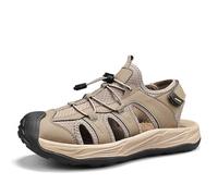 Rivccku Sandalias Deportivas Hombres Verano Exterior Senderismo Zapatos Trekking Casual Zapatos de Montaña Cuero Sandalias de Playa