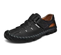 Rivccku Sandalias Deportivas Hombres Verano Exterior Senderismo Zapatos Trekking Casual Zapatos de Montaña Cuero Sandalias de Playa