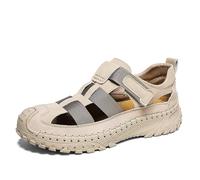 Rivccku Sandalias Hombre Verano Piel, Aire Libre Deportivas Playa Antideslizantes Zapatos Senderismo Sandalias con Punta Cerrada Zapatos de Senderismo