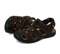 Rivccku Sandalias Hombre Verano Sandalia de Senderismo Al Aire Libre Deportivas Casual Cuero Playa