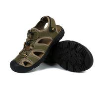 Rivccku Sandalias Hombre Verano Sandalia de Senderismo Al Aire Libre Deportivas Casual Cuero Playa