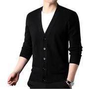 Rivccku Suéteres para Hombre, Cárdigan suéter de Punto 100% De Cachemira Jersey Grueso Tank Tops con Cuello en V Otoño Invierno