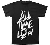 Rive Fashion Mens Summer T Shirt Printed T Shirt All Time Low Band Scratch Name Logo Slim Fit T Shirt Black(Large)