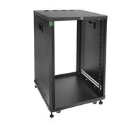 RIVECO POMU - Estante estéreo y servidor de 18U con ruedas giratorias, gabinete de red rodante, estante de marco abierto para grabación de audio y video de 19 pulgadas, equipo de TI, ángel obtuso,