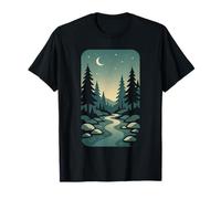 River At Night, Creek, Night, Nature, Camping, Hiking, Woods Camiseta
