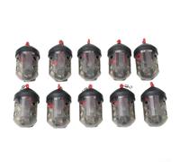 River Block End Feeder Cap Swim Feeder, 26 x 48 mm, plástico negro, aparejos de pesca para pescadores, gusanos, accesorios de cebo de tierra (10 piezas)