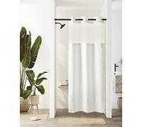 River Dream Juego de Cortina de Ducha Blanca para baño con Forro de Tela a presión, no Necesita Gancho, Calidad hotelera, Repelente al Agua, Lavable a máquina, 91.4 cm de Ancho x 180.8 cm de Alto,