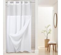 River Dream Stall - Cortina de Ducha Pesada de Punto gofre con Forro a presión, no Requiere Ganchos, 54 Pulgadas de Ancho x 80 Pulgadas de Alto, Grado de Hotel, Cortina de baño Tipo SPA, Color Blanco