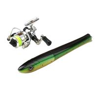River Fishing Pen Rod Pole, Aluminum Alloy and Fiberglass Compact Fishing Rod Reel Combo with Foldable Pen Design, Portable Outdoor Gear