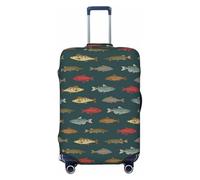 River Freshwater Fish - Fundas elásticas para equipaje de viaje, 45,7 a 81,3 cm, Black, XL