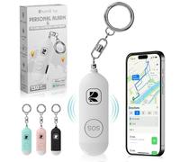 River Stone - Alarma de seguridad personal de 130 dB para Apple FindMy iOS (14.5+) Llavero localizador antiagresión, sirena de emergencia para mujer, niño y persona mayor, localización, autodefensa