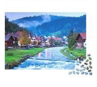 River Village 1000 Piezass Reciclado Puzzle River Village Desarrollo de la Inteligencia Educativo Parent Child Game Props Educativo