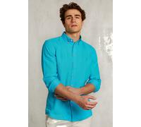 River Woods Custom Fit Linen Shirt St-barth Blue Talla: S | Camisas Casuales Outlet | Hombre | Blanco