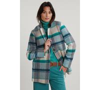 River Woods Green/beige Checked Butttoned Coat Talla: 38 | Abrigos con Cierre de Botón Outlet | Mujer | Verde