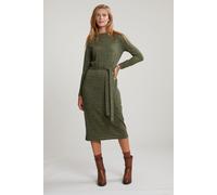River Woods Khaki Belted Glitter Dress Long Sleeves Talla: L | Vestidos Midi Outlet | Mujer