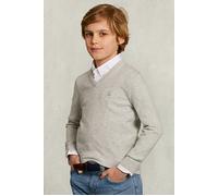 River Woods Normal Fit Basic V-neck Pullover Oyster Mix Grey Talla: 08 | Chalecos Outlet | kids | Gris