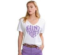 River Woods Off White/purple Fantasy T-shirt Short Sleeves Talla: S | Camisetas de Seda Outlet | Mujer | Blanco