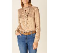River Woods Shirt With Ruffle Front In Brown Talla: 40 | Blusas Outlet | Mujer | Marrón