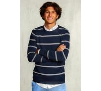 River Woods Slim Fit Striped Pima Cotton Sweater French Dark Mix Blue Talla: XL | Jerséis Outlet | Hombre | Azul