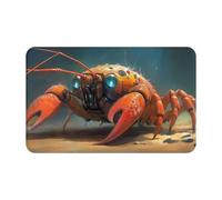 Riverbed - Toalla de playa de terciopelo con estampado de cangrejo de río, diseño de cangrejo de río, color negro, 1 unidad, de secado rápido, 130 x 79 cm, toalla súper absorbente