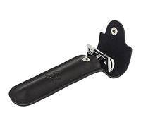 RIVERLAKE - Funda de piel auténtica para maquinilla de afeitar de doble filo, funda de seguridad para afeitar, funda de viaje, color negro