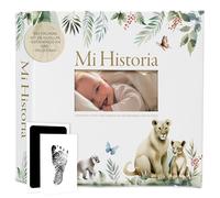 RIVERMUM®| Libro Recuerdos bebe y Album Fotos bebe 10x15 + Pegatinas y Huellas Bebe Recien Nacido, desde Diario de Embarazo a 5 años,Regalo bebe Recien Nacido Niño y Niña, Bebes Prematuros o a Término