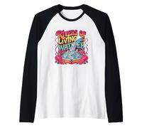 Rivers of Living Water Tipografía Creativa Camiseta Manga Raglan