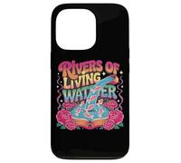 Rivers of Living Water Tipografía Creativa Carcasa para iPhone 13 Pro