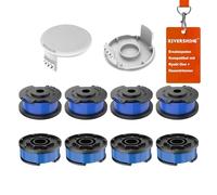 Rivershine AC14RL3A - Bobina de alambre de corte con borde, diámetro de 1,6 mm, longitud 3,4 m, compatible con Ryobi One + AC14RL3A 18 V, 24 V, 40 V, corte de bordes (12 bobinas de alambre de corte