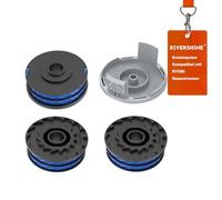 Rivershine RAC123 - Bobina de alambre de repuesto compatible con Ryobi RLT4027, RLT4125, RLT5027, RLT6030, RLT5127, RLT6130 (3 Bonbines de hilo de repuesto+1 tapas de bobina)