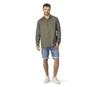 riverso Camisa de lino para hombre RIVFabio, corte regular, manga larga, informal, camisa de verano, camisa de lino, parte superior monocolor, negro, blanco, beige, azul, verde, S, M, L, XL, XXL, 3XL,