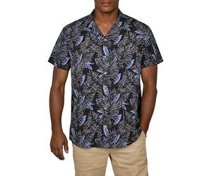riverso Camisa hawaiana RIVMick de manga corta para hombre, corte regular, camisa de verano, camisa hawaiana, bolsillo en el pecho, flores, verde, azul, negro, S, M, L, XL, XXL, 3XL, 4XL, 5XL, Leaves