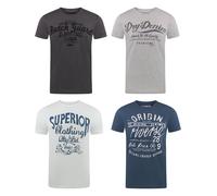 Riverso Camiseta Algodón Hombre Regular Fit Rivleon 4er Set Paquete Cuello