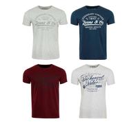Riverso Camiseta Algodón Hombre Regular Fit Rivleon 4er Set Paquete Cuello