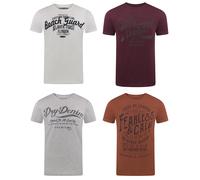Riverso Camiseta Algodón Hombre Regular Fit Rivleon 4er Set Paquete Cuello