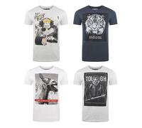 Riverso Camiseta Cuello Redondo Hombre RIVCharly 4er Pack Algodón Verano Nuevo