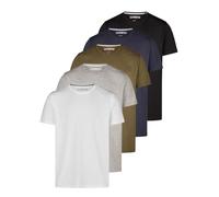 riverso Camiseta Hombre Corte Regular RIVDean Pack de 5 Cuello Redondo Manga Corta Verano Camiseta Básica Negro Blanco Beige Verde Gris Azul S M L XL XXL 3XL 4XL 5XL, 4XL