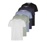 Riverso Camiseta Hombre Regular Fit RIVDean 5er Set Paquete Cuello Corta Verano