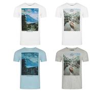 Riverso Camiseta Hombre Set Algodón Regular Fit Rivlukas 4er Pack Redondo Print