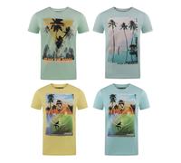 Riverso Camiseta Hombre Set Algodón Regular Fit Rivlukas 4er Pack Redondo Print