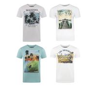 Riverso Camiseta Hombre Set Algodón Regular Fit Rivlukas 4er Pack Redondo Print