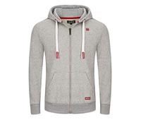 riverso Noah - Sudadera con Capucha y Cremallera para Hombre, 60% algodón, Color Gris, marrón, Verde, Rojo, Azul, Negro, S, M, L, XL, 2XL, 3XL, 4XL, 5XL Grey Melange Standard 1 (23200) S