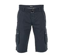 riverso - Pantaloncini Cargo da uomo RIVAnton, con Cintura, 100% Cotone, BLU, Grigio, Verde Oliva, Nero, Beige, a quadretti w30 - w46 BLU Navy (19400). 34W