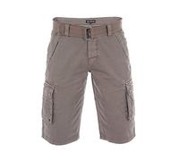 riverso Pantalones cortos cargo para hombre con cinturón, corte regular, RIVAnton, pantalones cortos cargo de verano, 100% algodón, azul, beige, negro, gris, verde, 30, 31, 32, 33, 34, 36, 38, 40, 42,