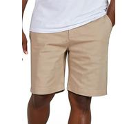 riverso Pantalones cortos chinos para hombre, elásticos, RIVConnor, corte regular, cintura elástica, monocolor, negro, beige, azul marino, verde, S, M, L, XL, XXL, 3XL, 4XL, 5XL, beige, XXL